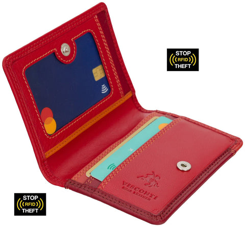 Visconti Rainbow Collection Madagascar Slim Leather Wallet RFID RB111