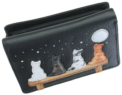 Mala Leather Midnight Collection Small Tri-Fold Leather Purse RFID 3722_35