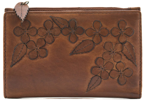 Mala Leather Wildbloom Collection Slim Ladies Leather Purse RFID 3711_58