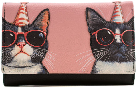 Mala Leather Cool Cats Collection Tri-Fold Leather Purse RFID 3690_39