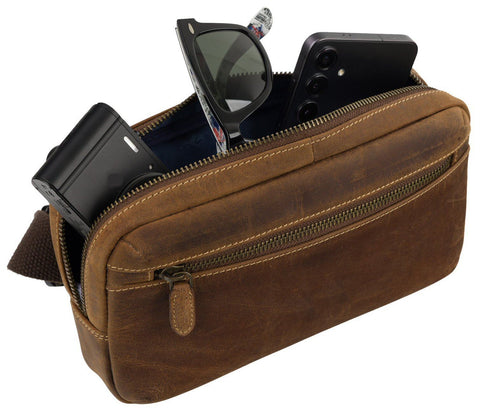 Visconti Toscana Collection Whizz Oiled Leather Utility Cross Body Bag TC95