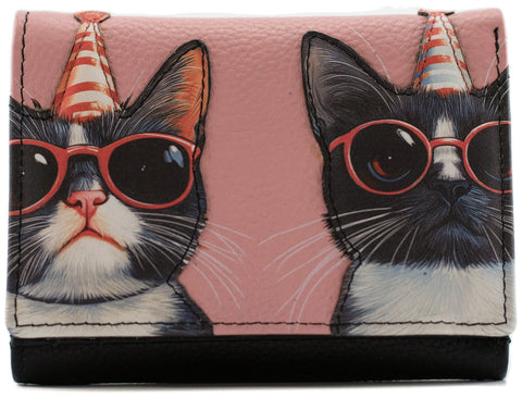 Mala Leather Cool Cats Collection Small Tri-Fold Leather Purse RFID 3691_39