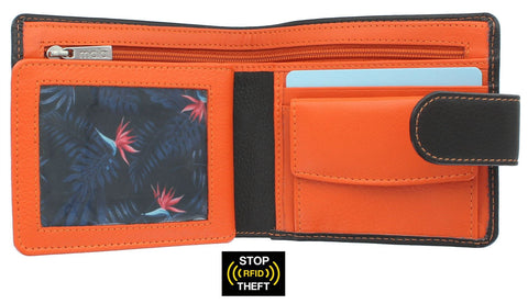 Mala Hudson Collection Leather Bi Fold Wallet Tab Closure RFID Blocking 1032_66
