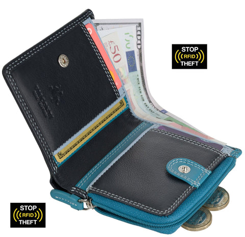 Visconti Rainbow Collection Chile Leather Purse RFID RB112