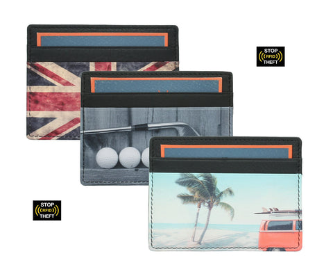 Kalmin Printed Leather Credit Card Holder with RFID Protection 637_4