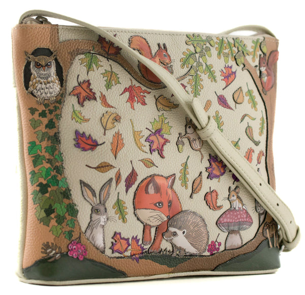 Mala Leather Foxglove Forest Collection Leather Cross Body Bag 7467_71