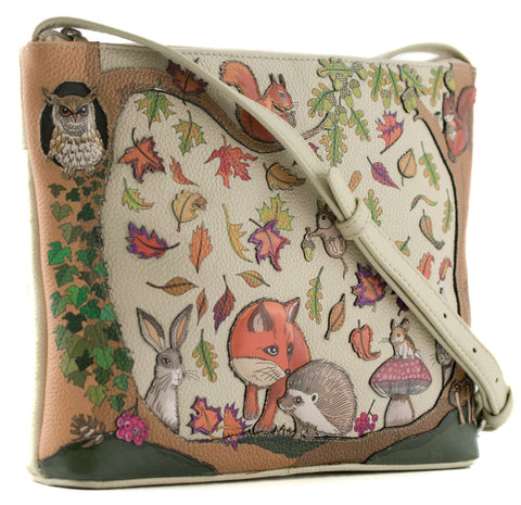 Mala Leather Foxglove Forest Collection Leather Cross Body Bag 7467_71