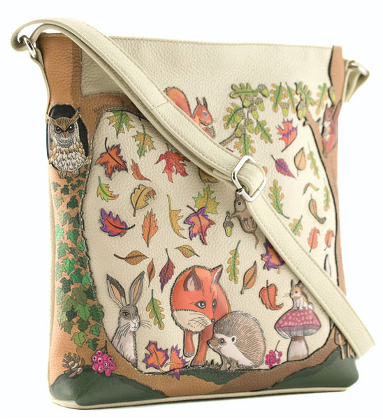Mala Leather Foxglove Forest Collection Leather Cross Body Bag 7468_71
