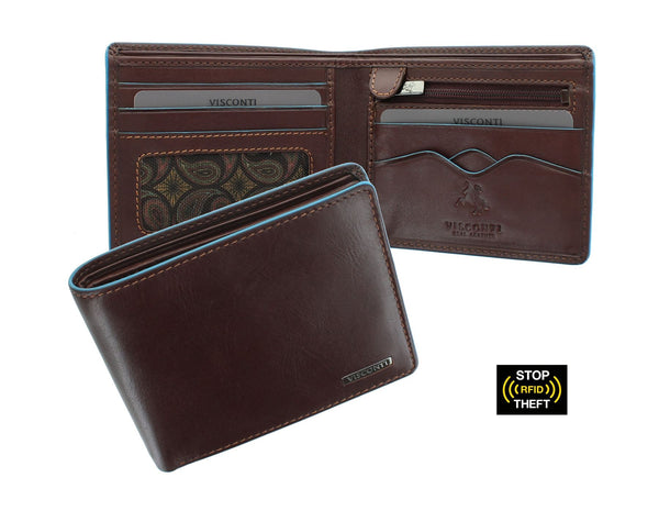 Visconti Alps Collection OZWALD Bi-Fold Leather Wallet - RFID Protected - ALP85