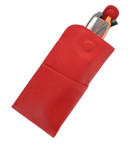 Mala Leather Soft Slim Nappa Leather Glasses Case With Tab Fastener 5104_14m