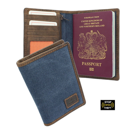 Mala CACTUS Canvas / Leather Passport Holder With RFID Protection 216_81