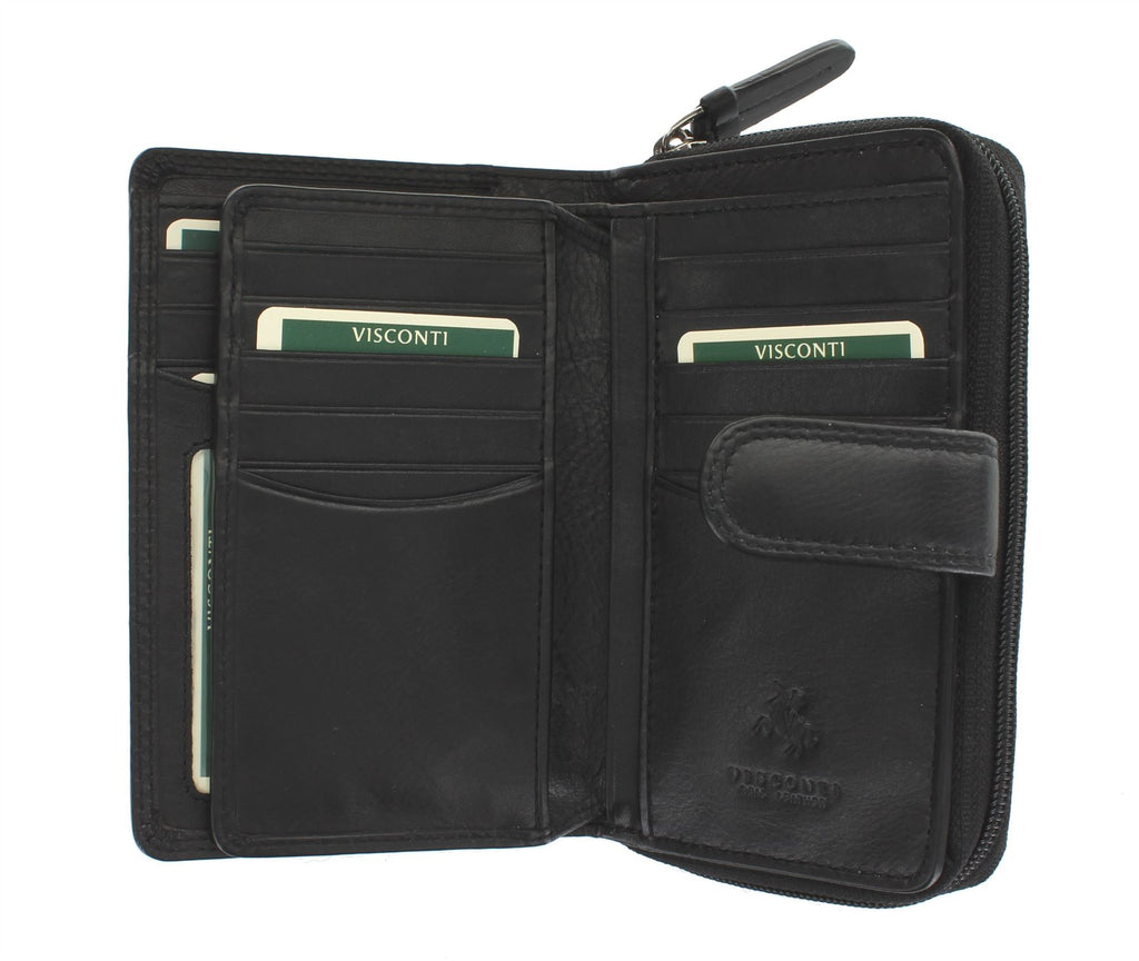 Pasjeshouder Maverick All Black RFID met rits rundsleder zwart Pasjeshouder Maverick All Black RFID met rits rundsleder zwart