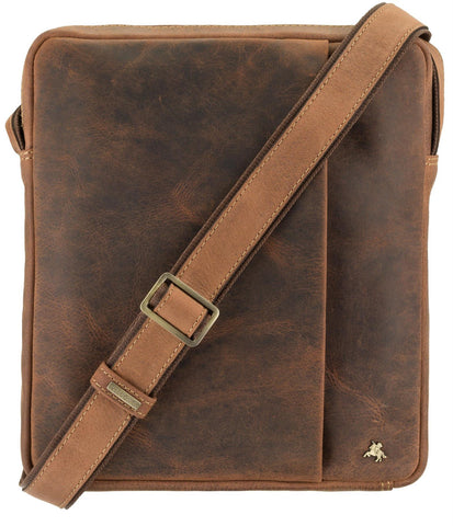 Visconti Toscana Collection Watson Distressed Oiled Leather Shoulder Bag TC69