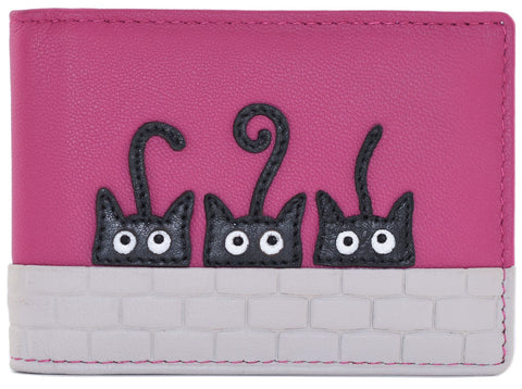 Mala Leather Peek a Boo Cats Travel/Credit Card Holder RFID Blocking 693_01