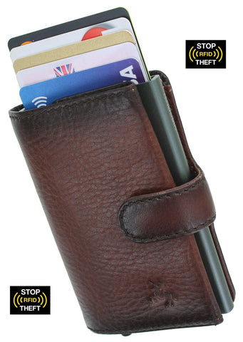 Visconti Atelier Collection Noah Leather Ejector Card Wallet RFID Blocking AT57