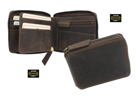 Mala CACTUS Collection Leather Zip Around Wallet With RFID Protection 188_81