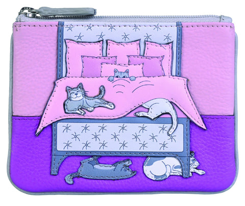 Mala Leather Cat Nap Collection Soft Leather Coin Purse RFID Blocking 4280_86