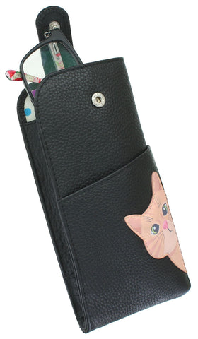 Mala Leather Cleo the Cat Collection Leather Glasses Case 5171_50