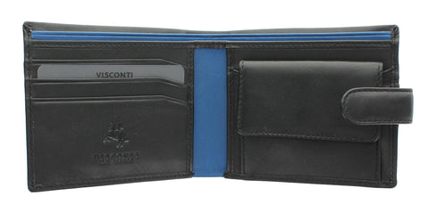 Visconti Parma Collection VINCENT Two Tone Gents Leather Bi-Fold Wallet RFID blocking PM100