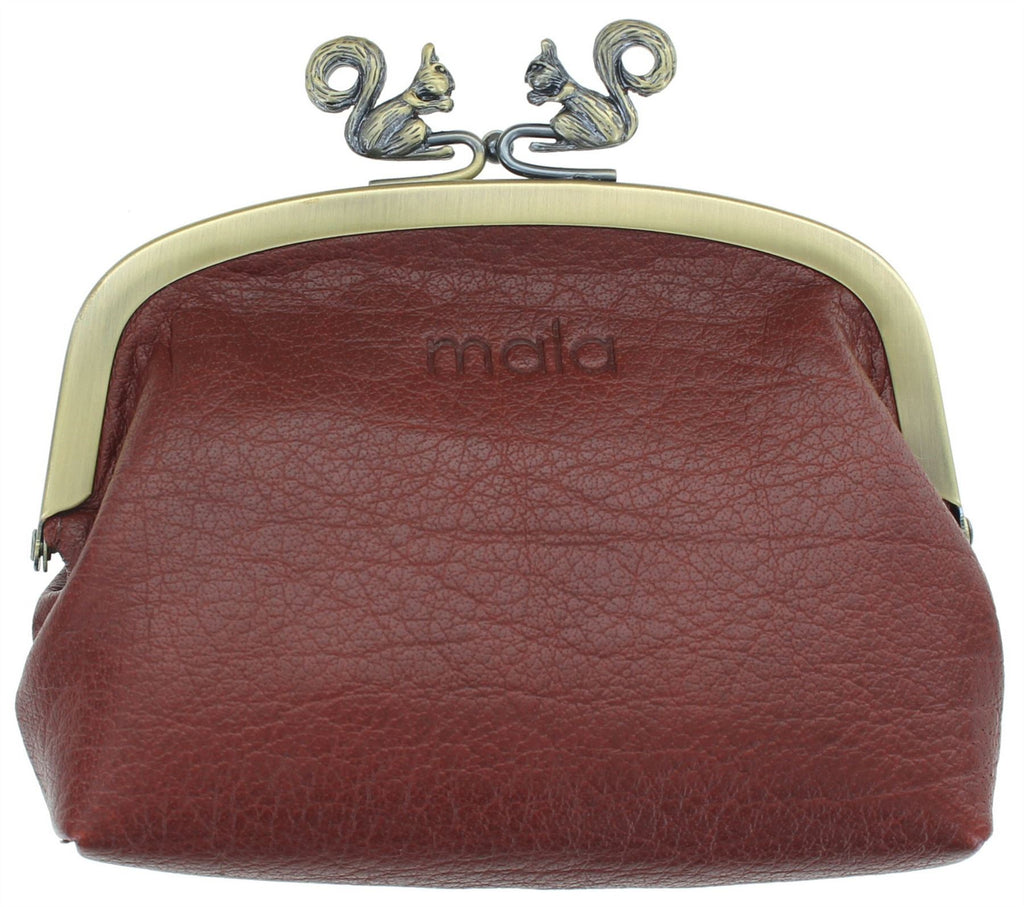 Leather clip top purse sale