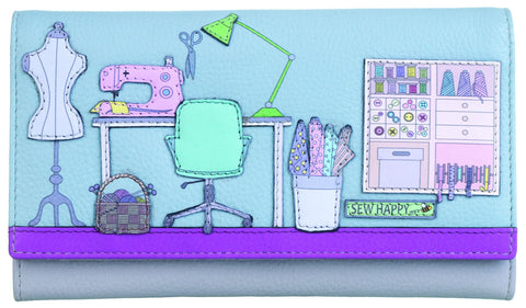 Mala Leather Sewing Room Collection Leather Purse RFID Blocking 3650_22