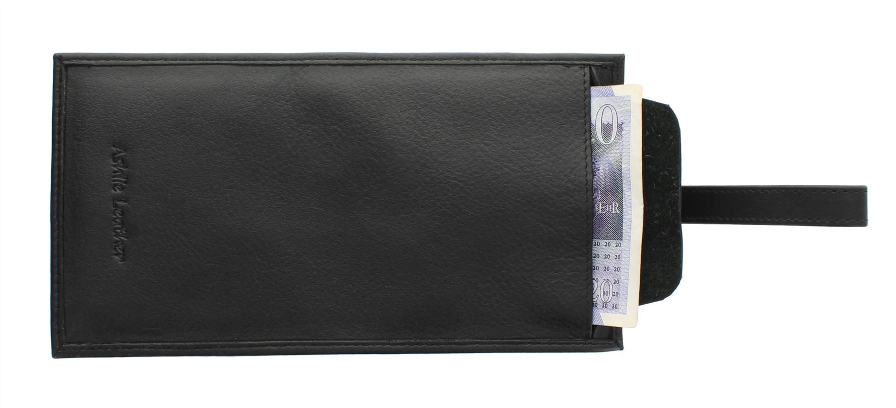 Genuine Leather Security Wallet Pouch With Belt Loop AC501