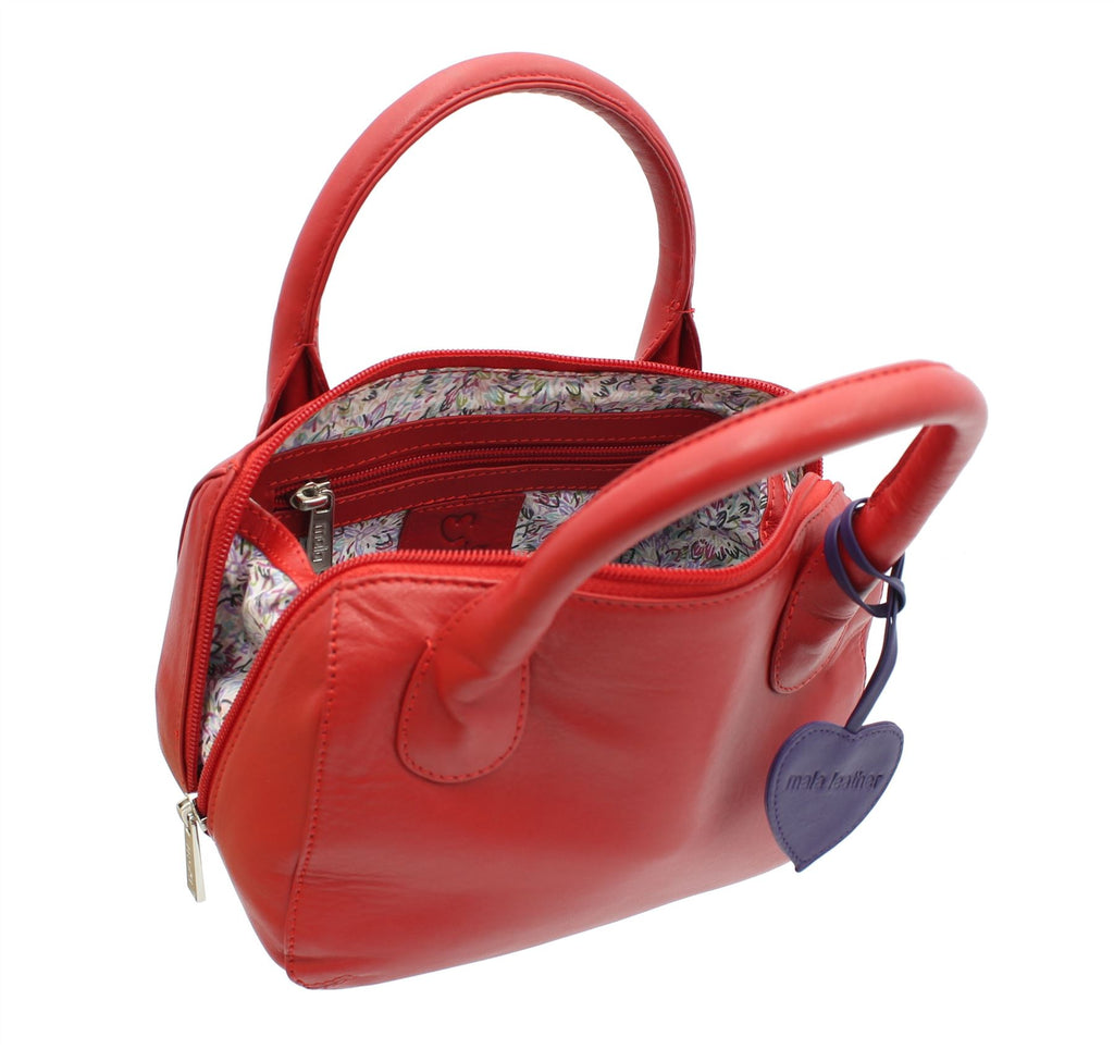 Ladies Leather Twin Handle Mini Grab Bag by Mala; Anishka Collection Handbag