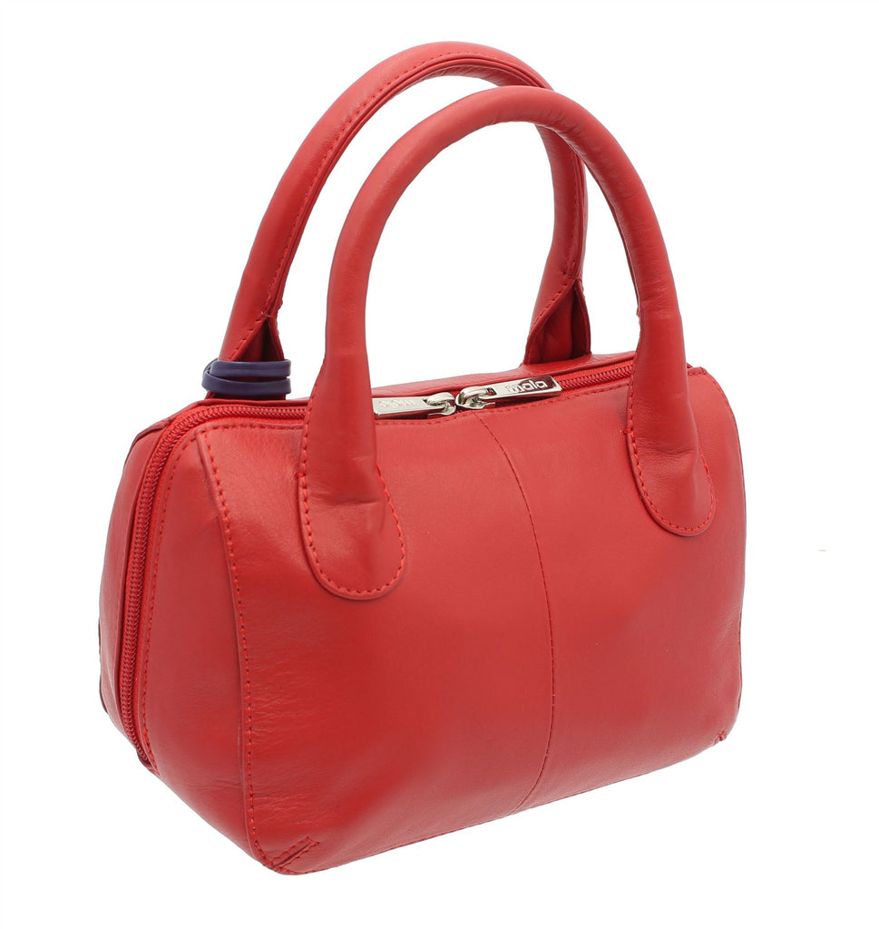 Ladies Leather Twin Handle Mini Grab Bag by Mala; Anishka Collection Handbag