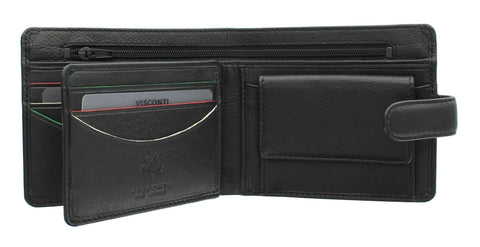 Visconti Augusta Collection SAWGRASS Bi Fold Leather Wallet RFID blocking AG17