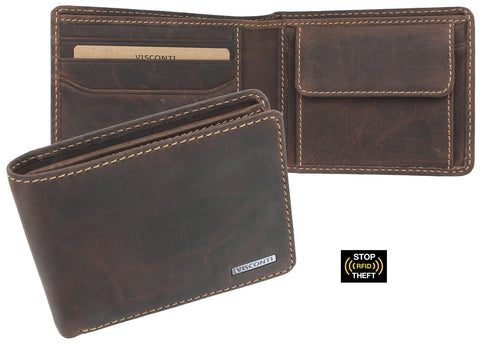 Visconti Arturo Collection Bronte Leather Wallet RFID and Tap n Go ART52