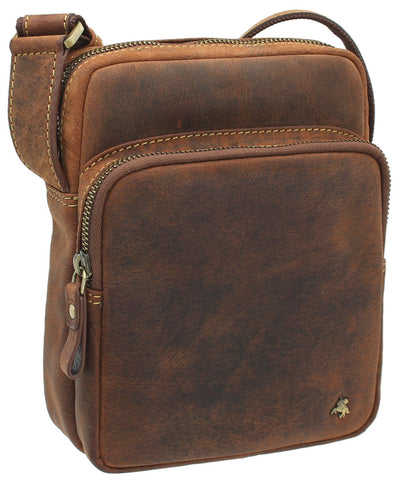 Visconti Toscana Collection Riley Distressed Oiled Leather Shoulder Bag TC68