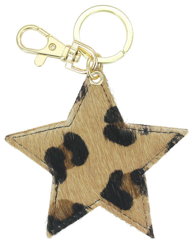 Mala Leather Matrah Collection Leather Animal Print Keyring 910_90