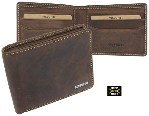 Visconti Arturo Collection Aldo Leather Wallet RFID  and Tap n Go ART50