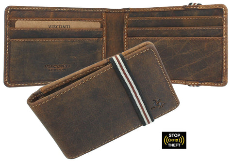 Visconti Bandit Collection Leather Card Holder with Elastic Closure RFID BN1
