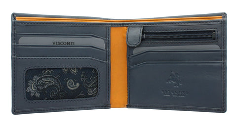 Visconti Parma Collection PABLO Two Tone Gents Leather Bi-Fold Wallet RFID blocking PM101