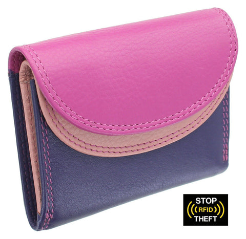 Visconti Rainbow Collection Small Leather Purse RFID and Tap and Go RB126