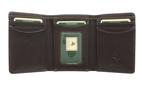 Visconti Heritage Collection COMPTON Leather Tri-Fold Wallet RFID blocking HT18